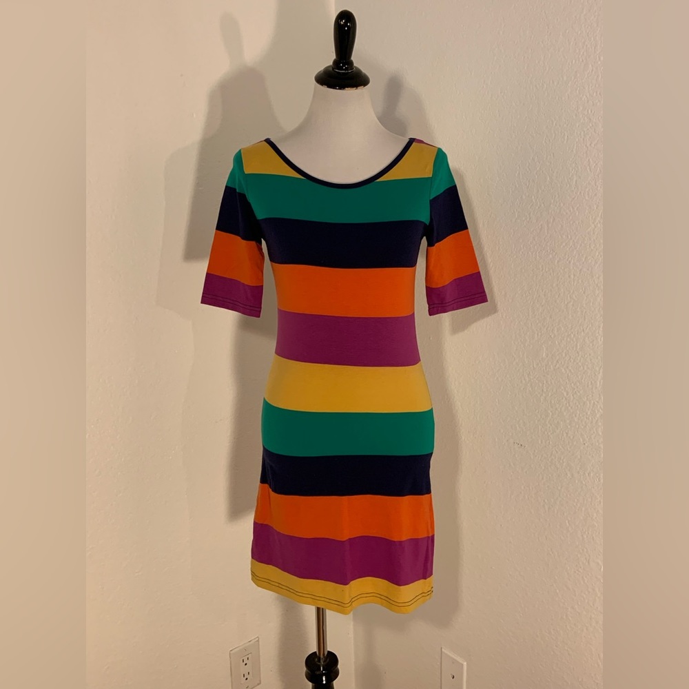 NWOT Derek Heart Multi Color Striped Dress